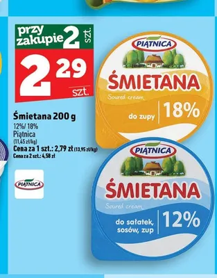 Śmietana 18% Piątnica promocja w TOPAZ