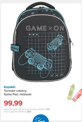 Tornister szkolny Kayokki Game Pad niebieski promocja w Smyk