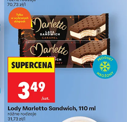 Lody Marletto Sandwich Caramel promocja w Biedronka