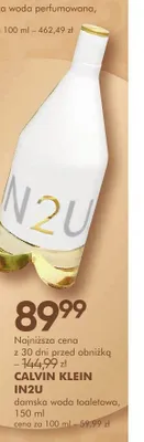 Damska woda toaletowa CALVIN KLEIN IN2U promocja w Super-Pharm