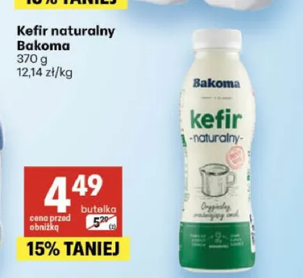 Kefir naturalny Bakoma promocja w Delikatesy Centrum