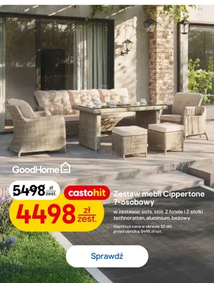 Zestaw mebli Cippertone 7-osobowy GoodHome promocja w Castorama