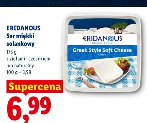 Ser miękki solankowy naturalny Eridanous promocja w Lidl