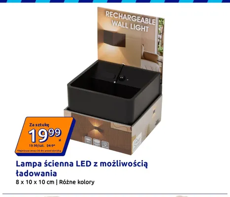 Lampa ścienna LED z możliwością ładowania promocja w Action