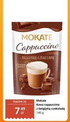 Kawa cappuccino z belgijską czekoladą Mokate promocja w Dino