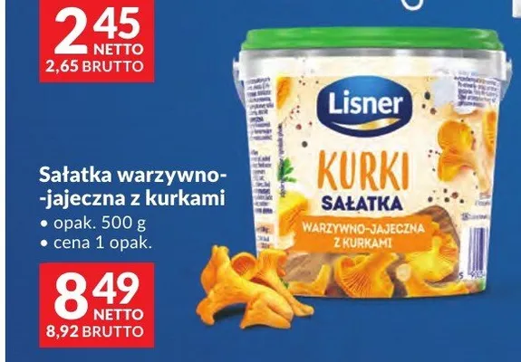 Sałatka warzywno-jajeczna z kurkami Lisner promocja w Makro