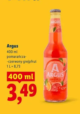 Piwo Argus pomarańcza-czerwony grejpfrut promocja w Lidl