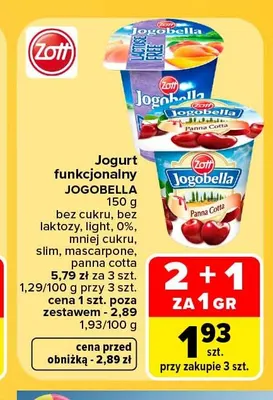 Jogurt funkcjonalny Jogobella mascarpone promocja w Carrefour