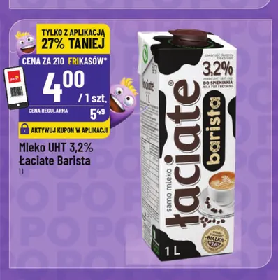 Mleko UHT Łaciate Barista 3,2% promocja w POLOmarket