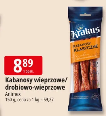 Kabanosy wieprzowe/drobiowo-wieprzowe promocja w Leclerc