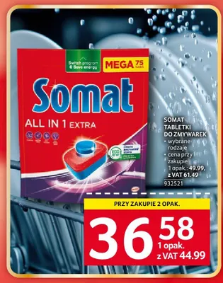 Tabletki do zmywarek Somat All in 1 Extra promocja w Selgros