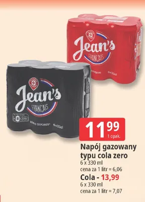 Napój gazowany typu cola zero promocja w Leclerc