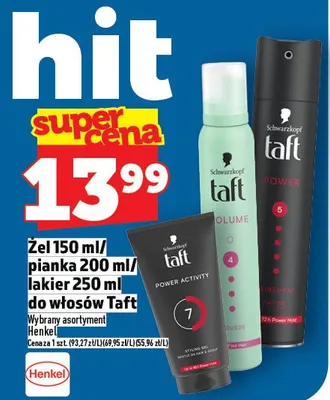 Żel/pianka/lakier do włosów Taft 150 ml/200 ml/250 ml promocja w TOPAZ