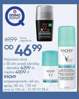 Antyperspiranty roll-on, spray VICHY promocja w Super-Pharm