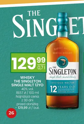 Whisky The Singleton Single Malt 12YO promocja w Twój Market