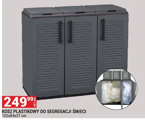 Kosz plastikowy do segregacji śmieci promocja w Merkury Market