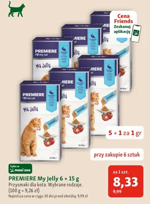 Przysmaki dla kota Premiere My Jelly 6-pak 15 g promocja w MAXI ZOO