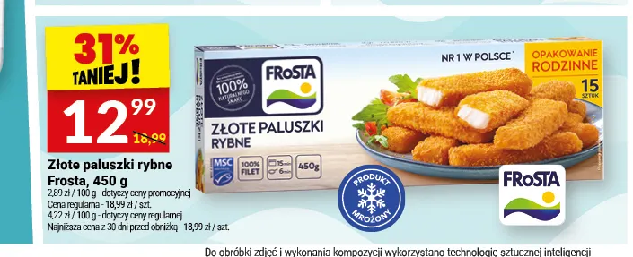 Złote paluszki rybne Frosta promocja w Twój Market
