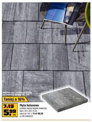 Płyta betonowa przełom skalny wapień dewoński 30x30x4cm promocja w OBI