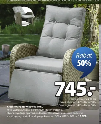 Krzesło wypoczynkowe STORD S66xW102xG80cm promocja w Jysk