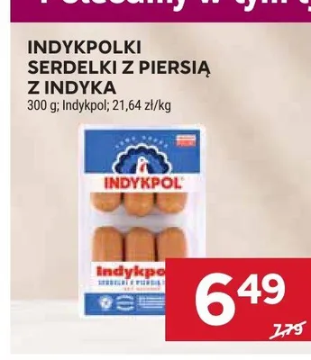 Serdelki z piersią z indyka Indykpol promocja w Stokrotka