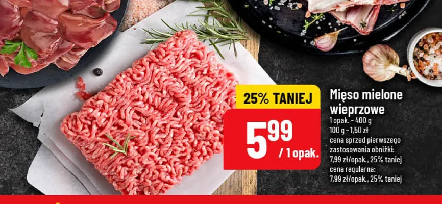 Mięso mielone wieprzowe promocja w POLOmarket