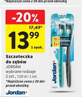 Szczoteczka do zębów Jordan medium 2-pak promocja w Intermarche