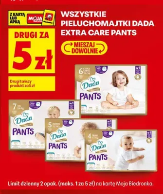 Pieluchomajtki Dada Extra Care Pants 5 promocja w Biedronka