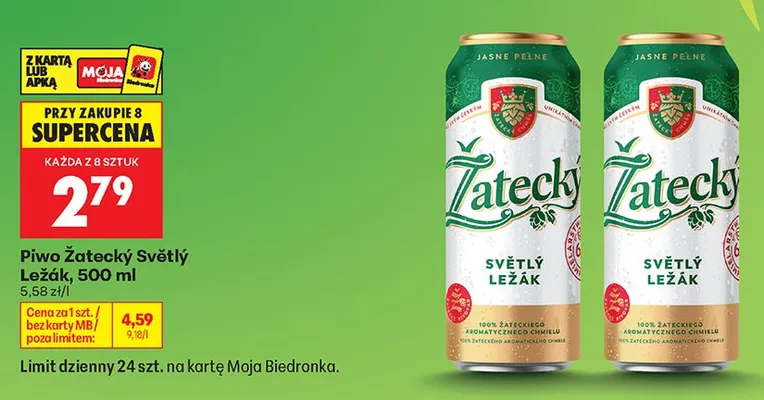 Piwo Žatecký Světlý Ležák promocja w Biedronka