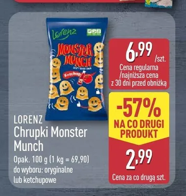Chrupki Monster Munch oryginalne Lorenz promocja w Aldi