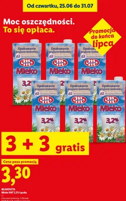 Mleko UHT 2% Łączka Mlekovita promocja w Lidl
