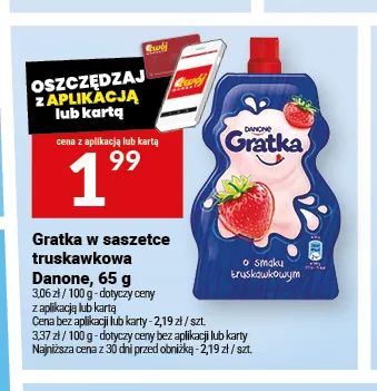 Gratka w saszetce truskawkowa Danone promocja w Twój Market