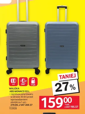 Walizka ABS Monaco 93 l promocja w Selgros