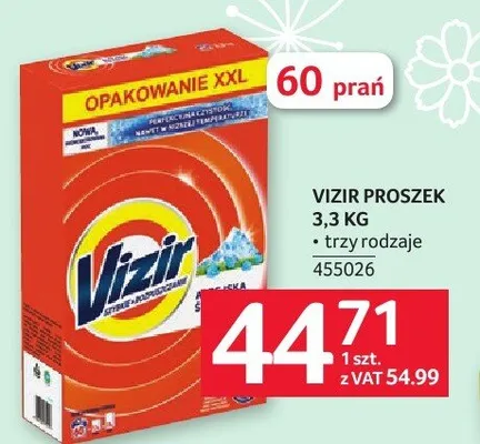 Proszek do prania VIZIR PROSZEK 3,3 KG promocja w Selgros