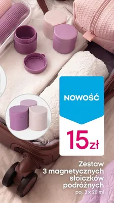 Zestaw 3 magnetycznych słoiczków podróżnych promocja w Pepco