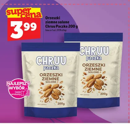 Orzeszki ziemne solone Chruu Paczka promocja w TOPAZ