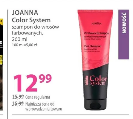 Szampon do włosów Joanna Color System promocja w Hebe