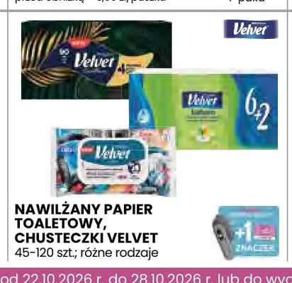 Nawilżany papier toaletowy Velvet promocja w Stokrotka