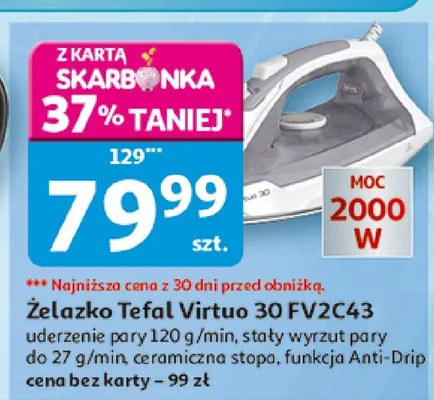 Żelazko Tefal Virtuo 30 FV2C43 2000W promocja w Auchan