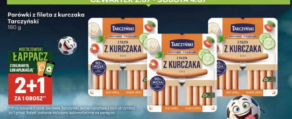 Parówki z fileta z kurczaka Tarczyński promocja w Delikatesy Centrum