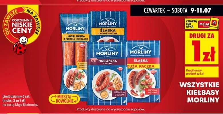 Kiełbasa Śląska Morliny promocja w Biedronka