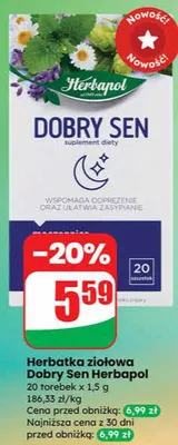 Herbatka ziołowa Dobry Sen promocja w Dino