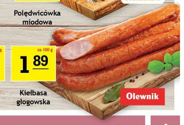 Kiełbasa głogowska Olewnik promocja w Gram Market