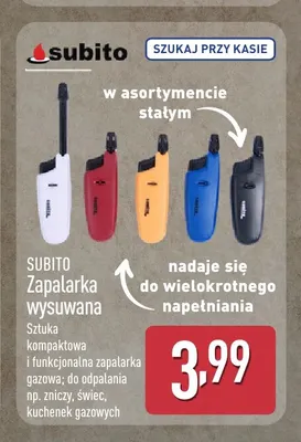 Zapalarka wysuwana Subito promocja w Aldi