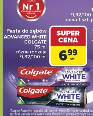 Pasta do zębów Advanced White różne rodzaje promocja w Carrefour
