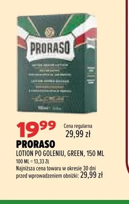 Lotion po goleniu Green Proraso promocja w Drogerie Natura