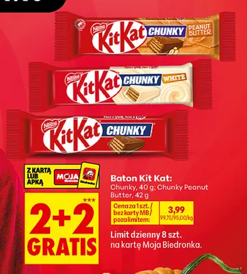 Baton Kit Kat Chunky Peanut Butter promocja w Biedronka