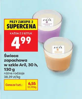 Świeca zapachowa w szkle Aril 30h promocja w Biedronka