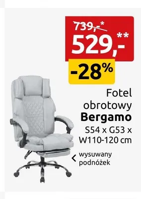 Fotel obrotowy Bergamo promocja w Black Red White