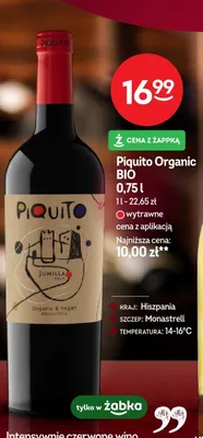 Wino czerwone Organic BIO Jumilla promocja w Żabka